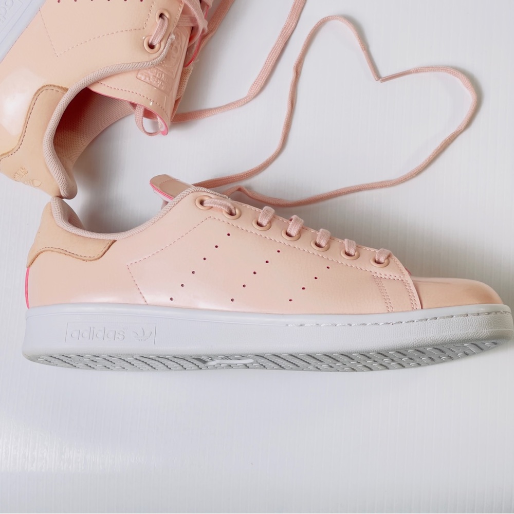 Genuine Leather Glossy Pink Adidas Originals Stan Smith Size 8.5 Women S…